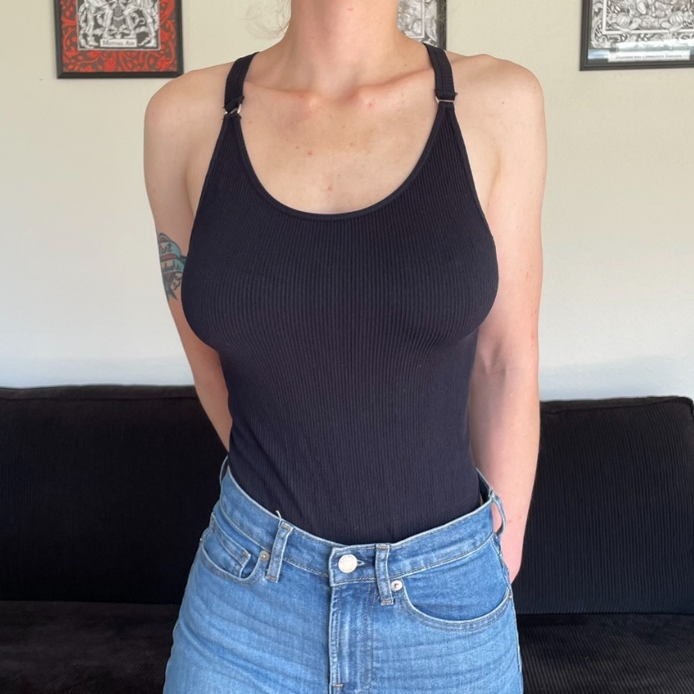 Strappy thong bodysuit